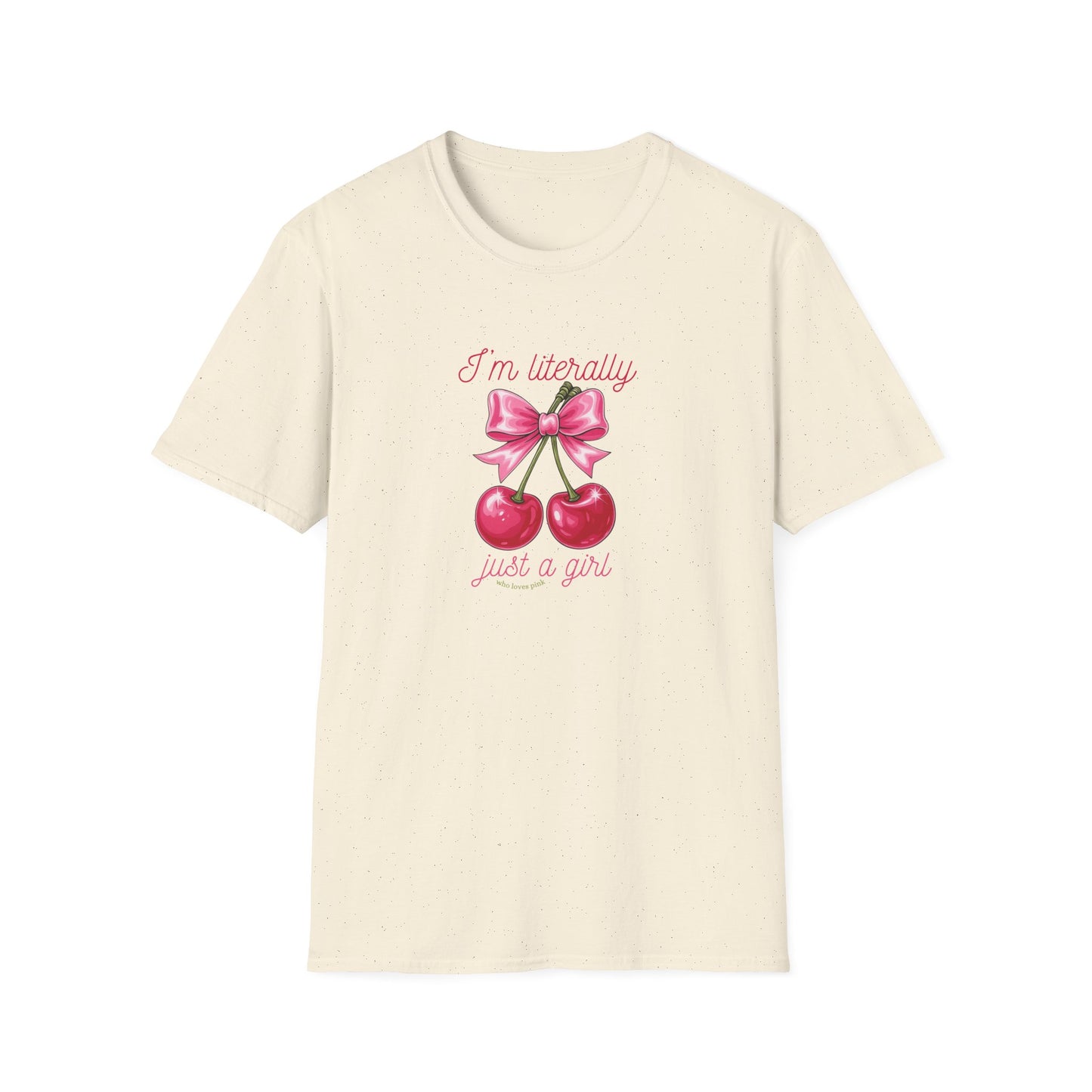 T-Shirt — “I’m Literally Just a Girl” Cherry Bow Graphic Tee