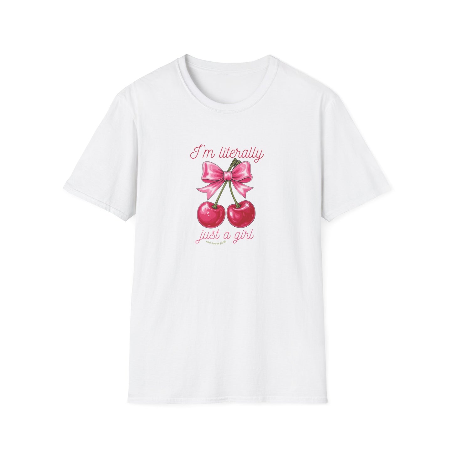 T-Shirt — “I’m Literally Just a Girl” Cherry Bow Graphic Tee